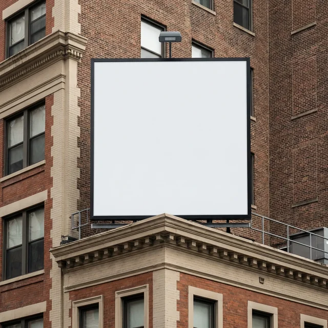 Urban Billboard Mockup on Historic Building
