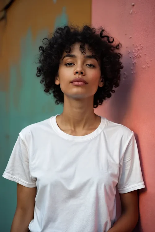 Vibrant T-Shirt Mockup with Pastel Background Colors