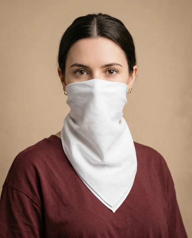 Stylish Bandana Mockup Featuring a Young Woman