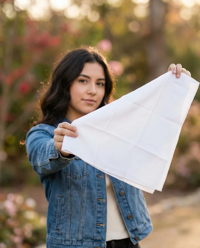 Young Woman in Garden with Bandana Mockup Presentation