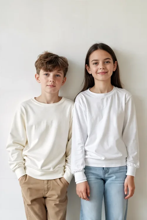 Children's Sweatshirt Mockup for Friendly Designs