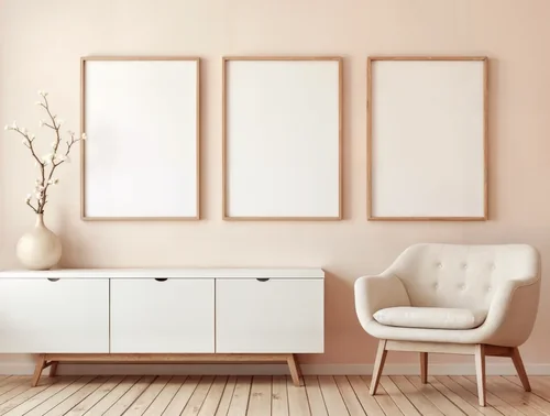 Modern Mockup Poster with Soft Peach Background and Colors