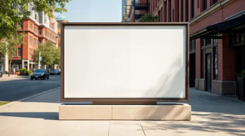 Modern Billboard Mockup in Lively Urban Scene