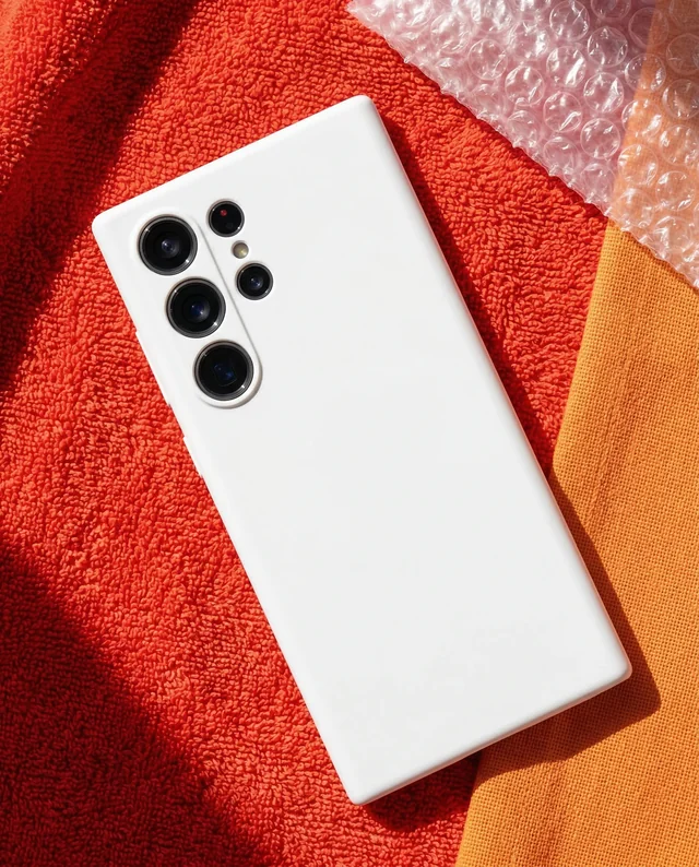 Modern Phone Cover Mockup on Vibrant Textured Background