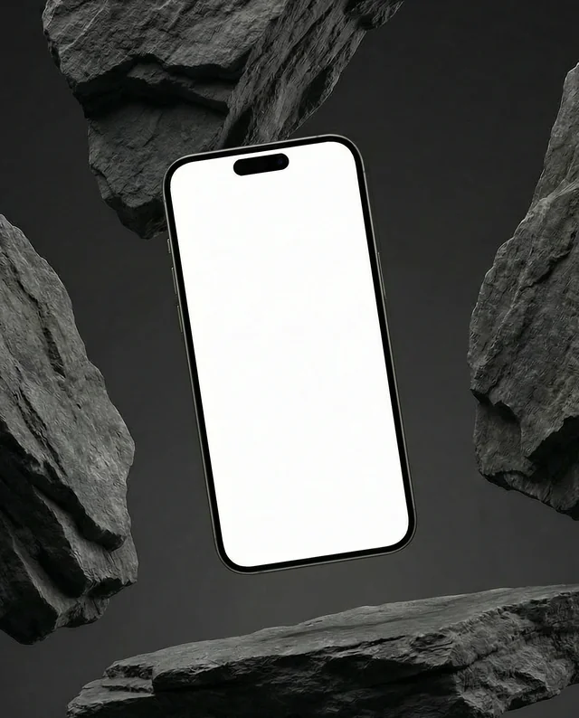 Sleek iPhone Mockup with Dramatic Background