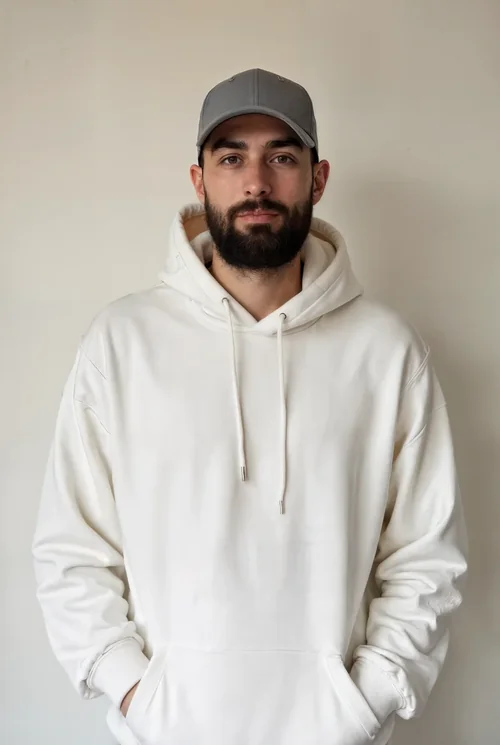 Mockup of Casual Hoodie Against Light Background Colors