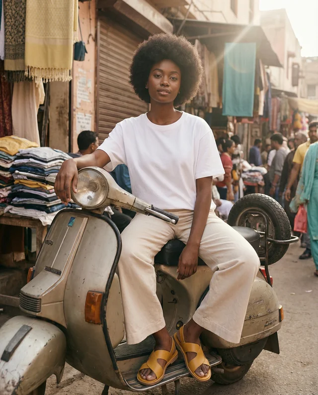 Stylish T-Shirt Mockup with Vintage Scooter Scene