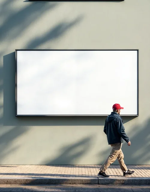 Realistic Billboard Mockup in Urban Setting - Crisp Design