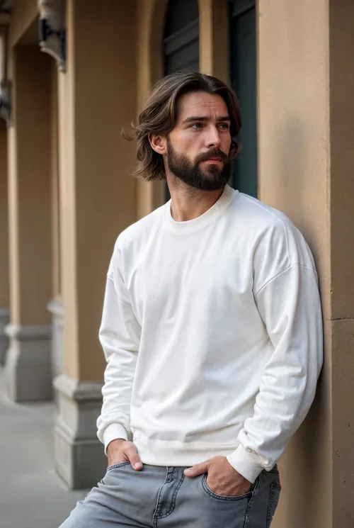 Stylish Mockup of a Young Man in a Sweatshirt