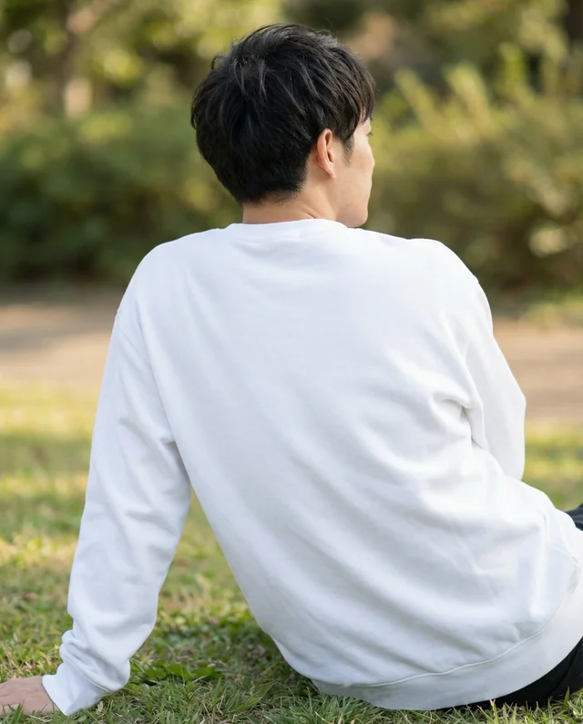 Casual Sweatshirt Mockup in Serene Outdoor Setting