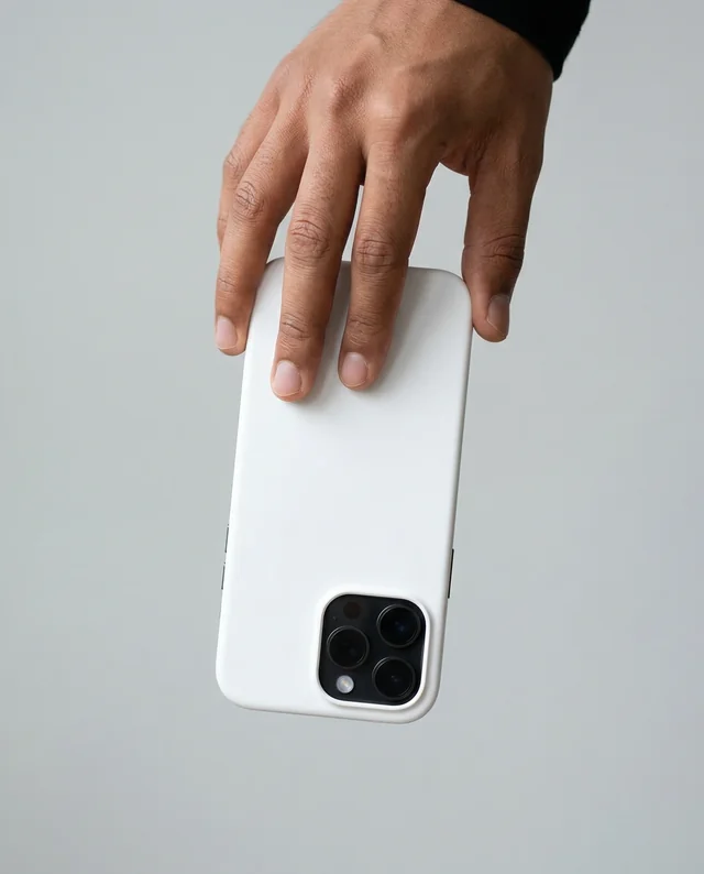 Sleek Phone Cover Mockup with Elegant Hand Grip