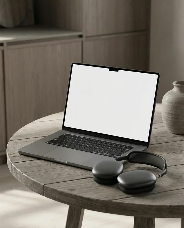 Minimalist MacBook Mockup for Serene Workspaces