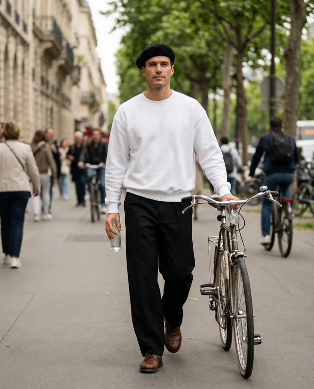 Stylish Sweatshirt Mockup of Young Man in Urban Setting
