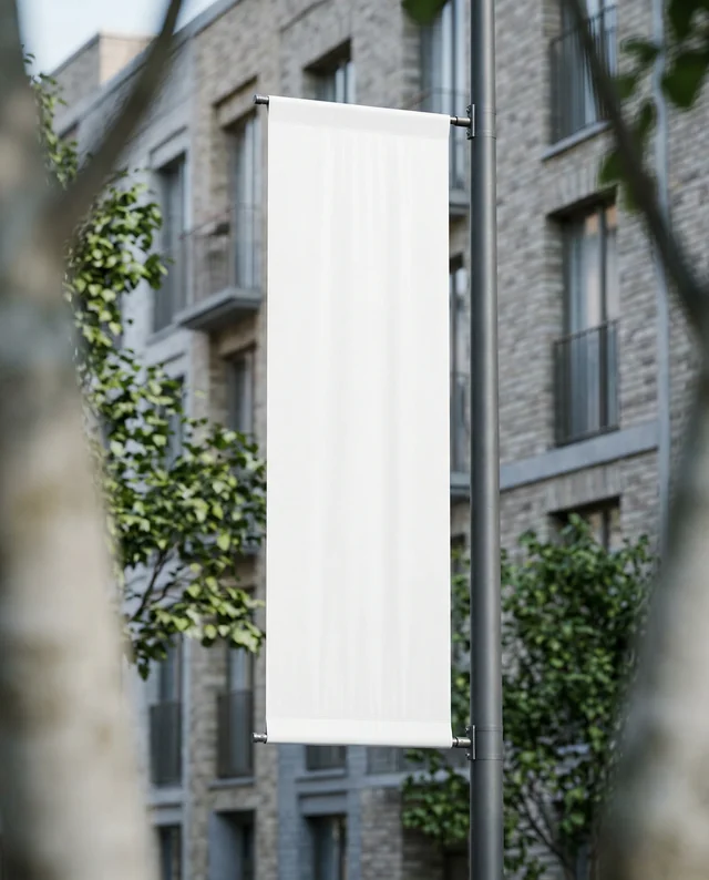 Modern Urban Mockup Featuring a Blank Banner Display
