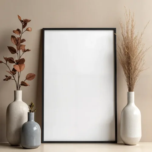 Elegant Mockup Poster with Soft Beige Background and Colors