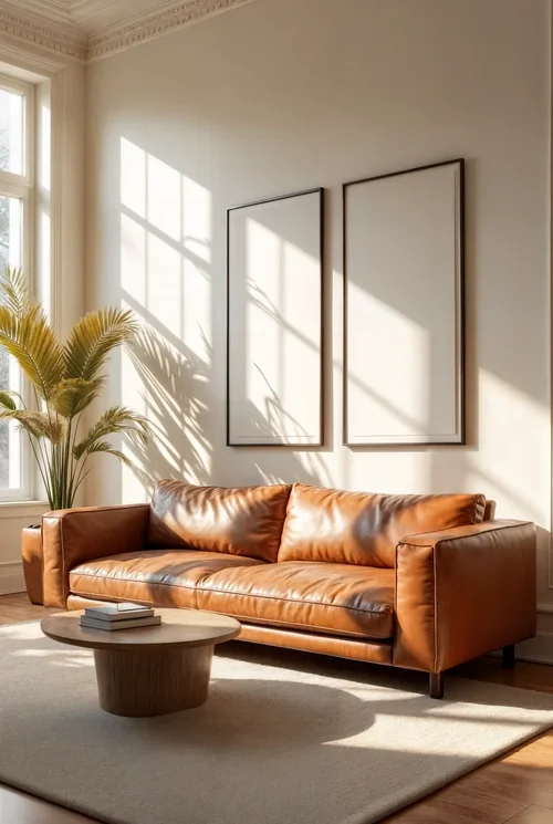 Cozy Living Room Mockup with Vibrant Colors and Soft Background