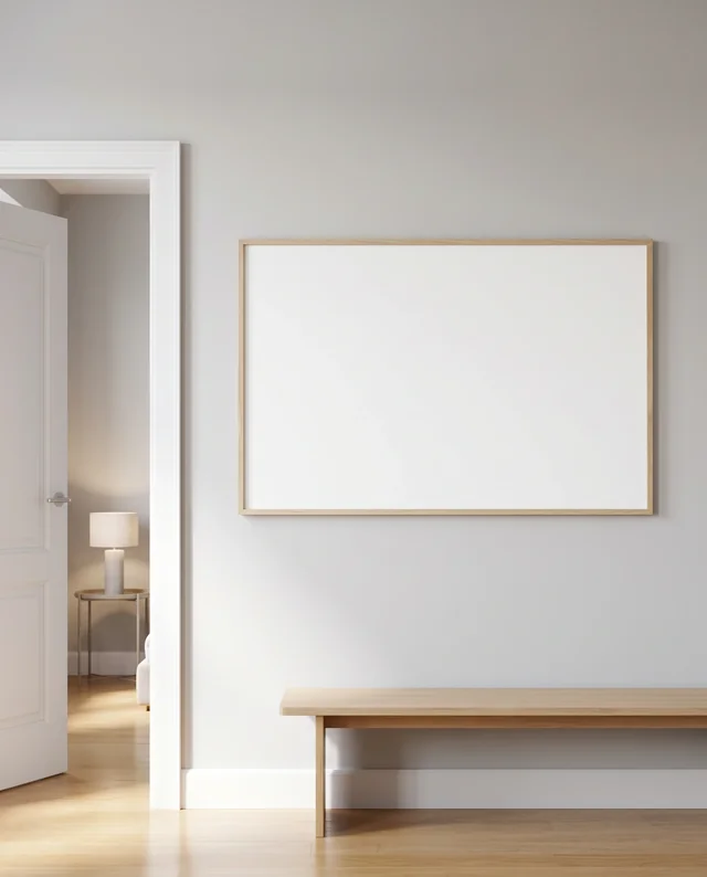 Minimalist Poster Mockup in Serene Interior Setting
