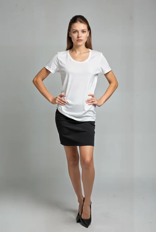 Mockup T-Shirt in Soft Gray Background with Elegant Colors