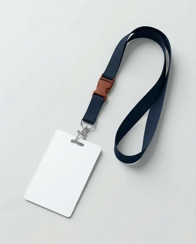 Modern Lanyard Mockup with Blank ID Card Design