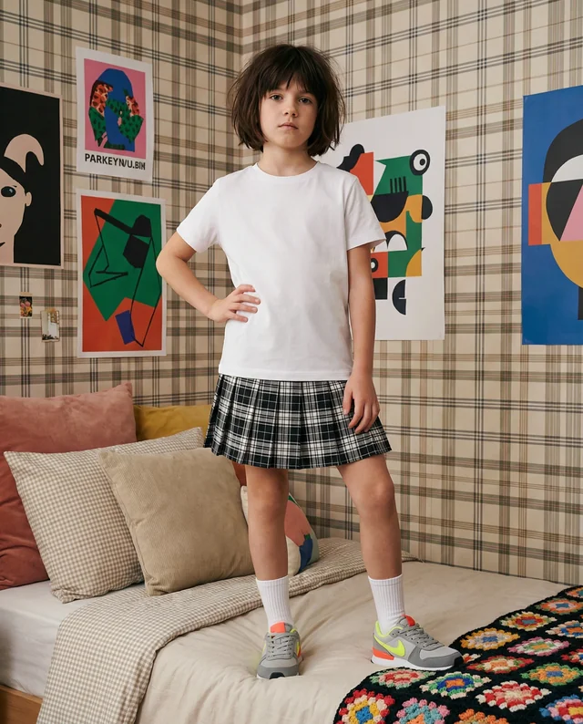 Stylish T-Shirt Mockup for Kids in Cozy Bedroom