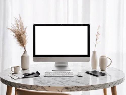 Modern iMac Mockup for a Serene Workspace Design