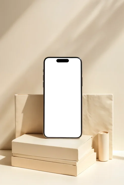Minimalist iPhone 16 Pro Max Mockup in Natural Light