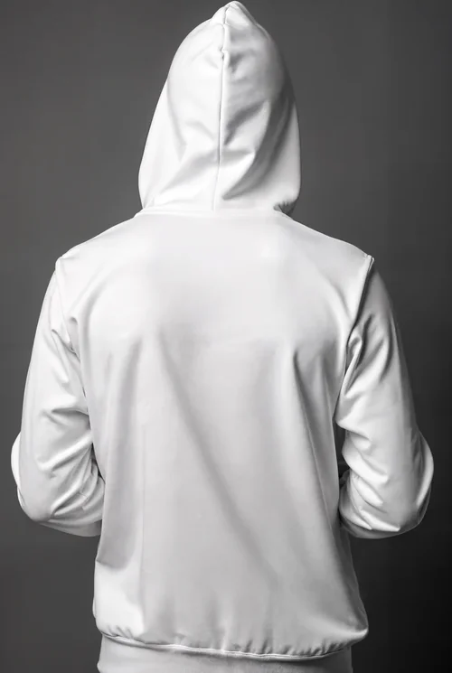 Modern White Hoodie Mockup with Dark Gray Background