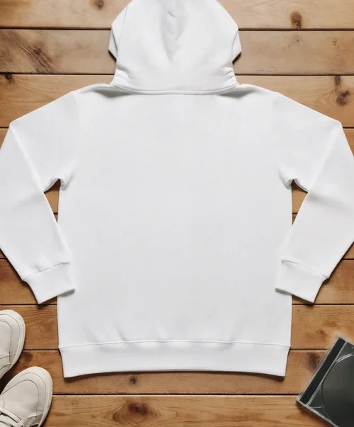 Stylish Mockup of a Minimalist White Hoodie