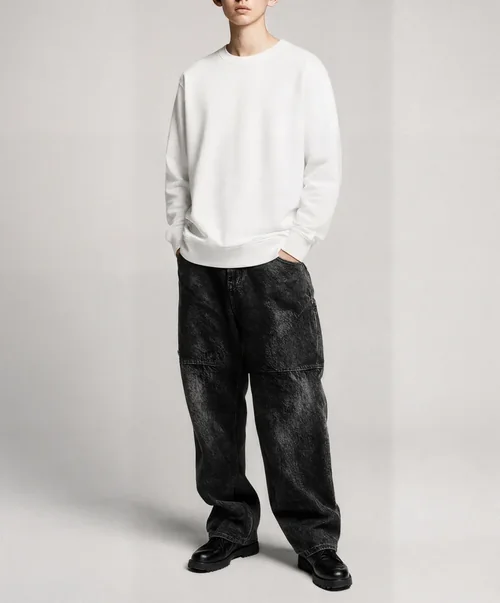 Stylish Mockup of Oversized Sweatshirt for Streetwear