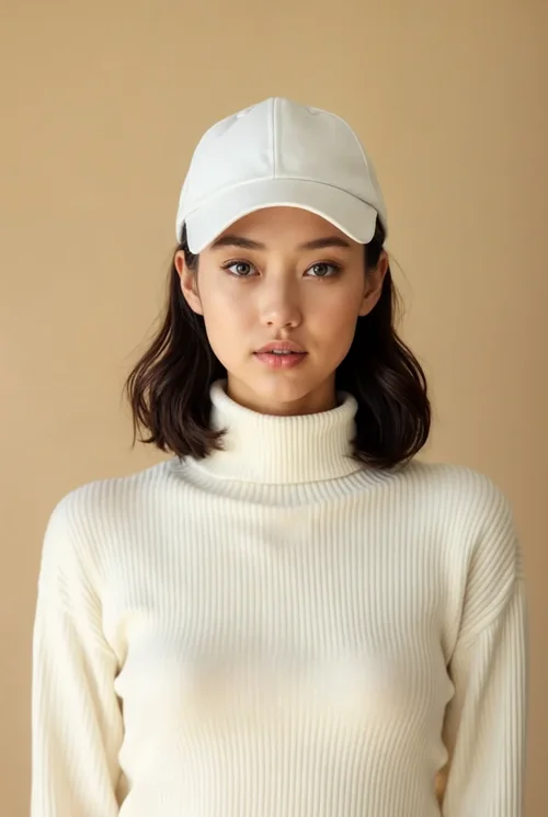Mockup of a Stylish Hat: Young Woman in a Cap