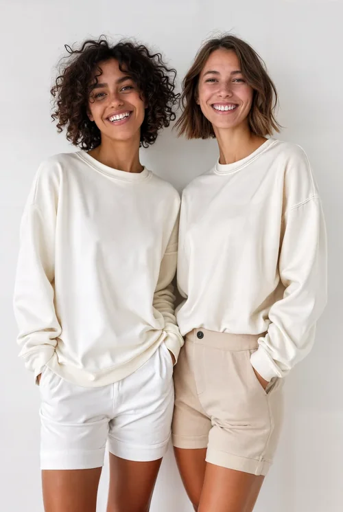 Cozy Sweatshirt Mockup Featuring Two Young Women