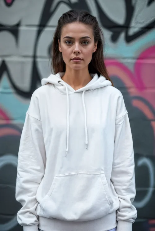 Colorful Graffiti Background Hoodie Mockup for Urban Style