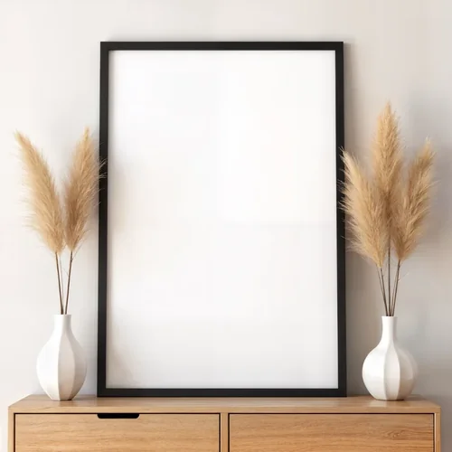 Elegant Mockup Poster with Soft Colors and Minimalist Background