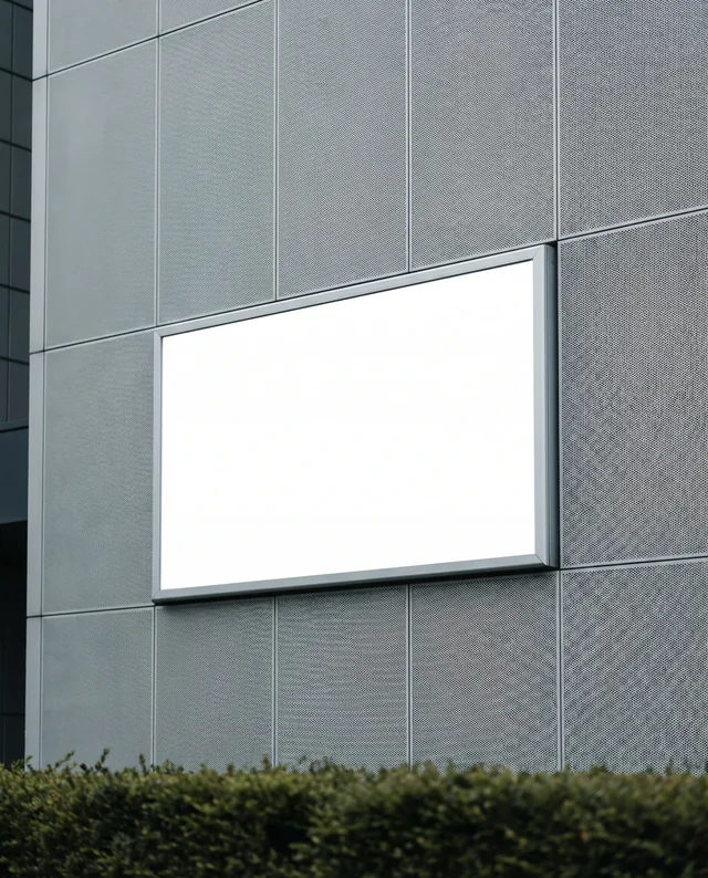 Modern Billboard Mockup on Urban Building Facade