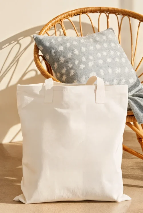 Elegant Mockup of a Minimalist Tote Bag Scene