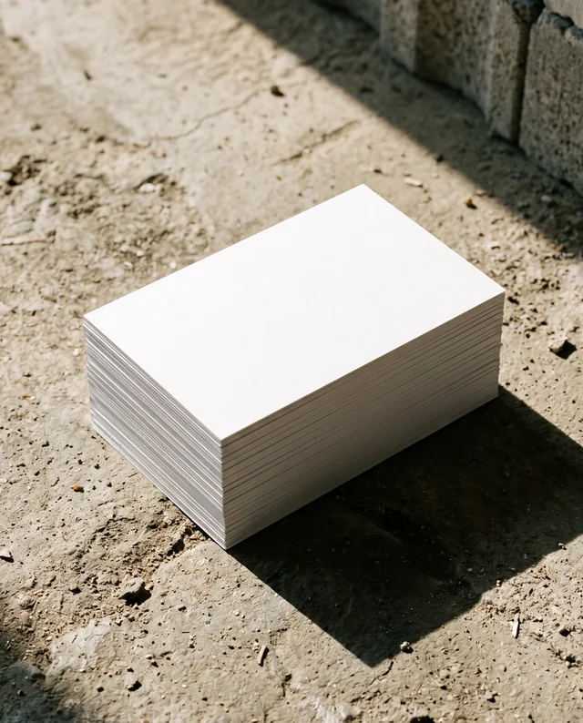 Minimalist Business Card Mockup on Textured Concrete Surface