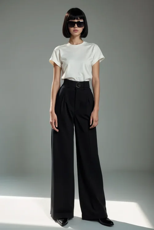 Mockup of Stylish T-Shirt in Minimalist Fashion Setting