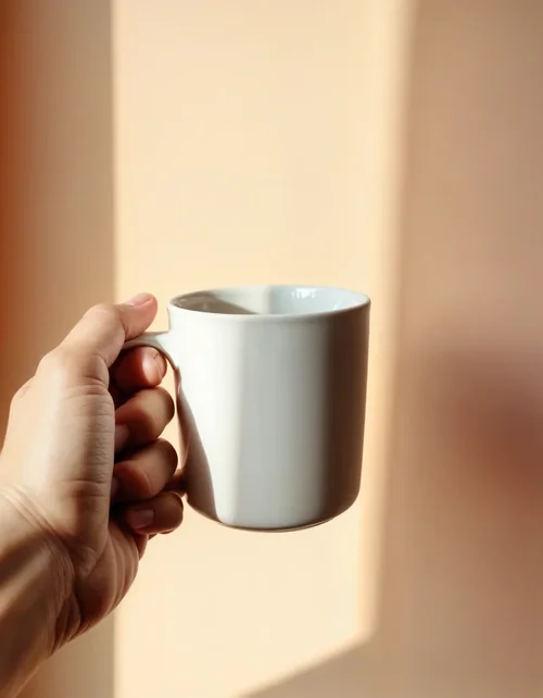 Elegant Mug Mockup with Soft Background and Warm Colors