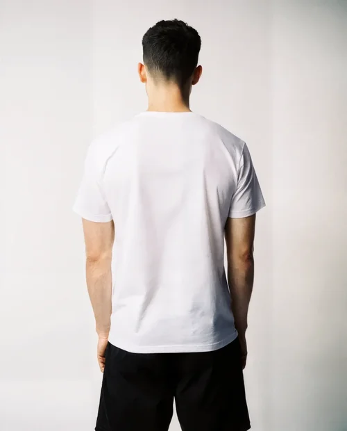 Minimalist Mockup of a T-Shirt on Male Model