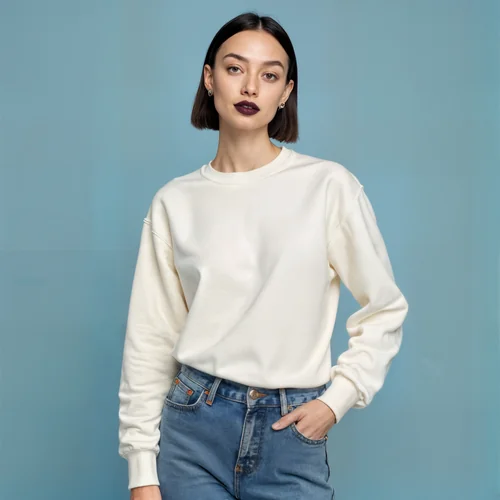 Stylish Mockup of a Woman in Oversized Sweatshirt