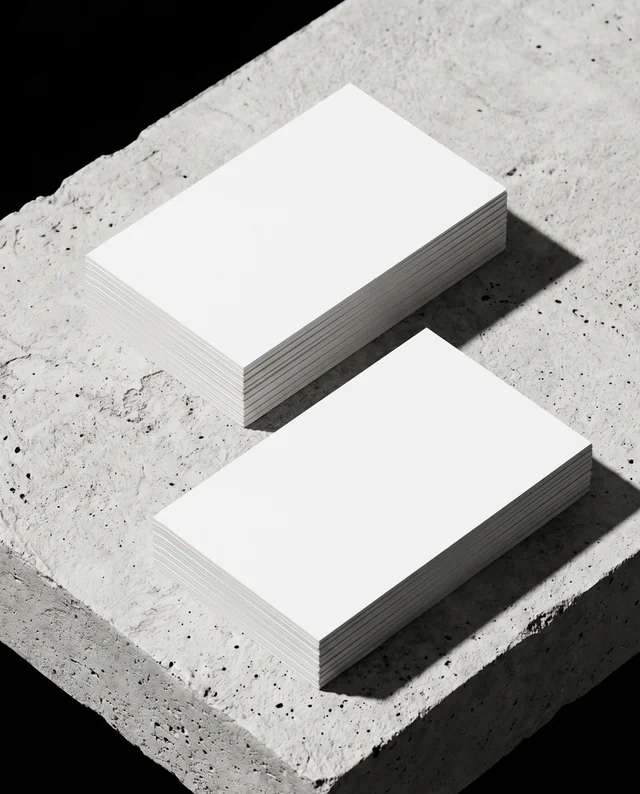 Minimalist Business Card Mockup on Concrete Slab