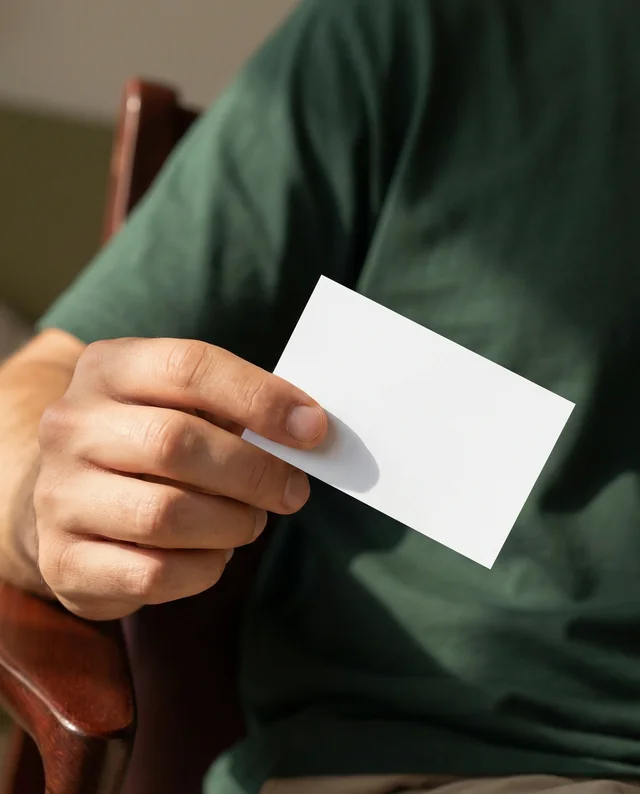 Cozy Business Card Mockup in Natural Light Setting