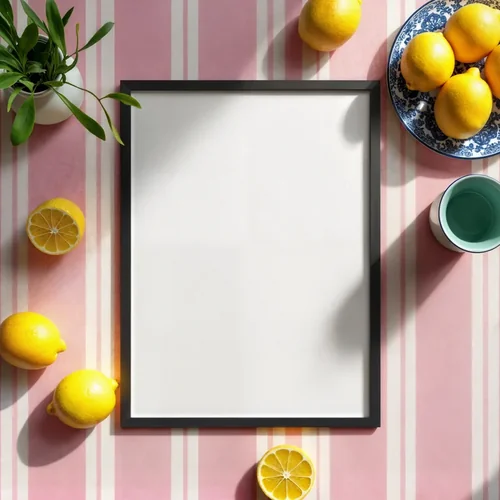 Bright Mockup Poster with Pink Background and Vibrant Colors