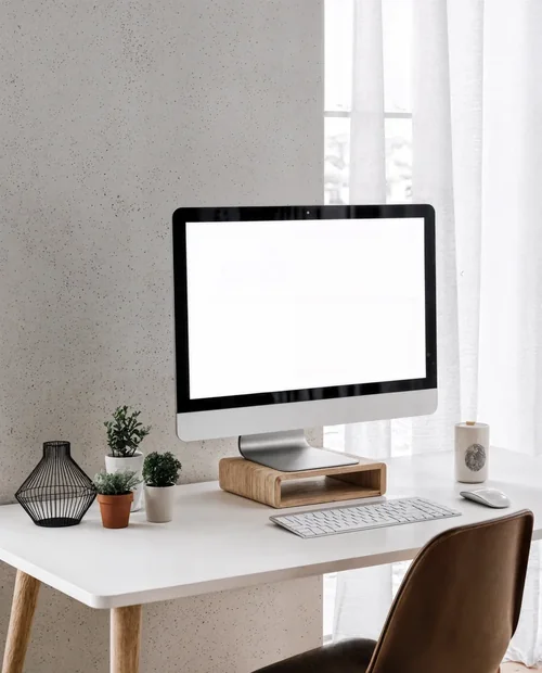 Modern iMac Mockup for a Cozy Workspace
