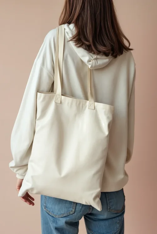 Stylish Mockup of a Minimalist Tote Bag