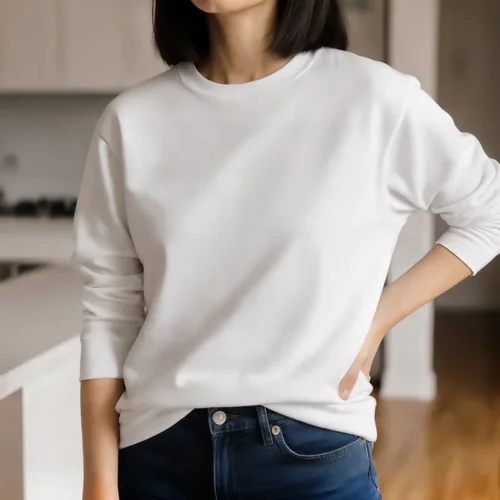 Stylish Mockup of a Woman in a Casual Sweatshirt