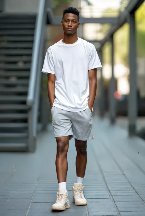 Urban T-Shirt Mockup with Bright Colors and Modern Background