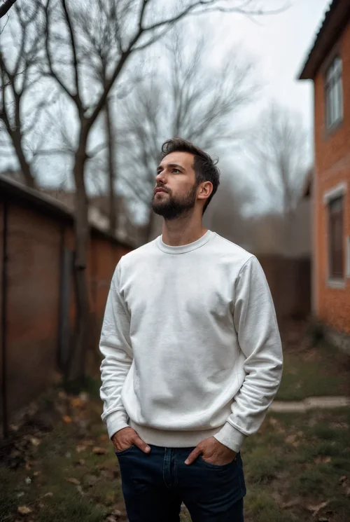 Stylish Mockup of a Young Man in a Sweatshirt