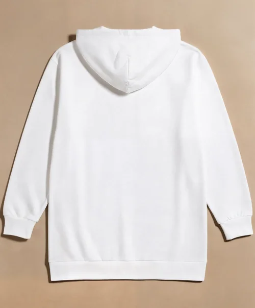 Oversized White Hoodie Mockup on Neutral Background