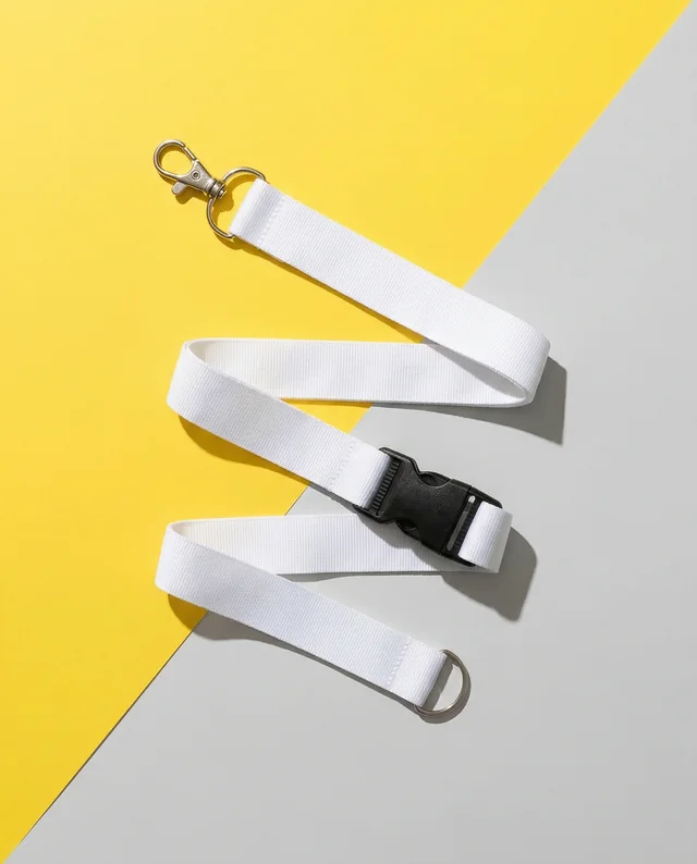 Modern Lanyard Mockup on Yellow and Gray Background